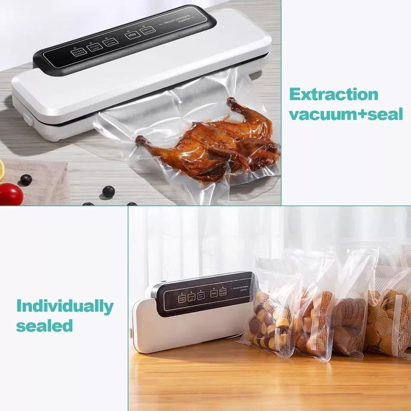 NETXE vacuum Sealer Machine Food Saver 5 in 1 Automatic Vacuum Sealing Machine with 10 Sealing Bags Dry Moist Modes Easy to Clean For Meat or Wet Food In Home Kitchen - Image 2
