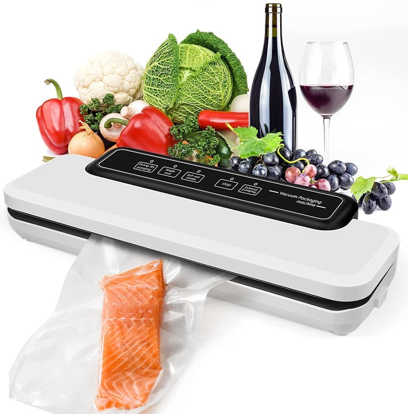 NETXE vacuum Sealer Machine Food Saver 5 in 1 Automatic Vacuum Sealing Machine with 10 Sealing Bags Dry Moist Modes Easy to Clean For Meat or Wet Food In Home Kitchen - Image 1