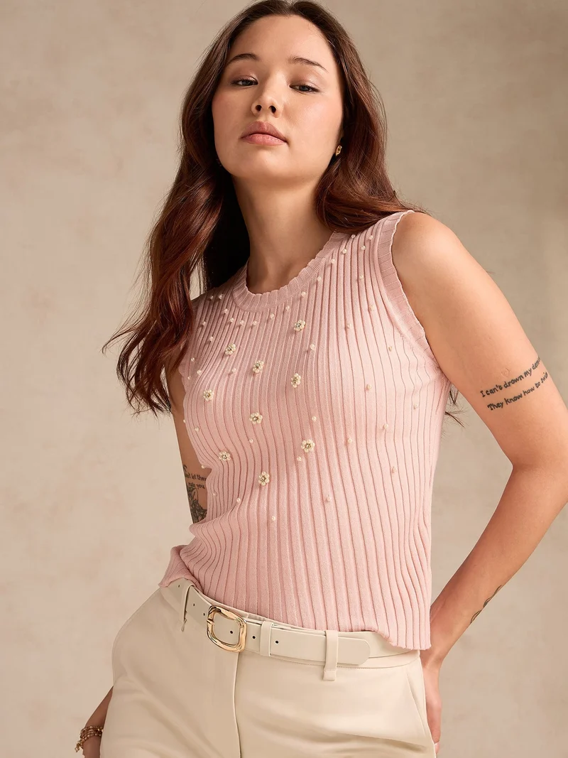 Outzidr Rose Gold Rose Gold Studded Tank Top for Women | Best Price UAE