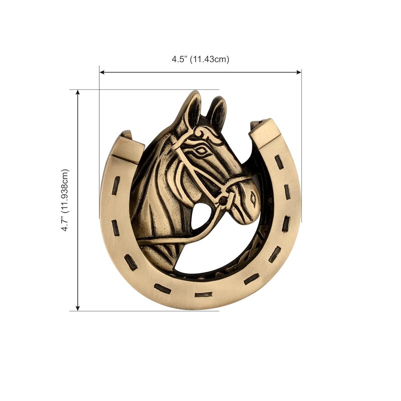 DEVDECOR Antique Brass Ring Door Knocker – Vintage Round Handle with Textured Grip for Main Door, Gate, or Cabinet – Classic Decorative Hardware (4.7x4.5 inch) - Image 2