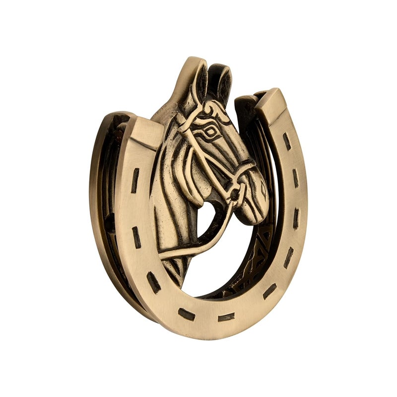 DEVDECOR Antique Brass Ring Door Knocker – Vintage Round Handle with Textured Grip for Main Door, Gate, or Cabinet – Classic Decorative Hardware (4.7x4.5 inch) - Image 3