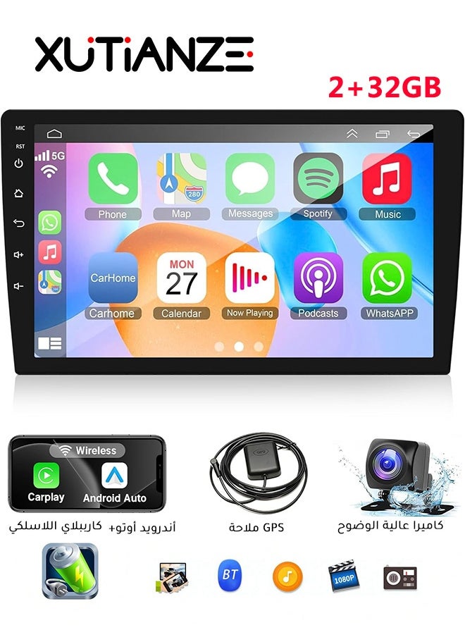 Car Stereo Android Double DIN 9 Inch Touchscreen Wireless CarPlay, Android Auto, Wireless Mirror Link | GPS Navigation Radio FM Radio WiFi/BT/USB Input