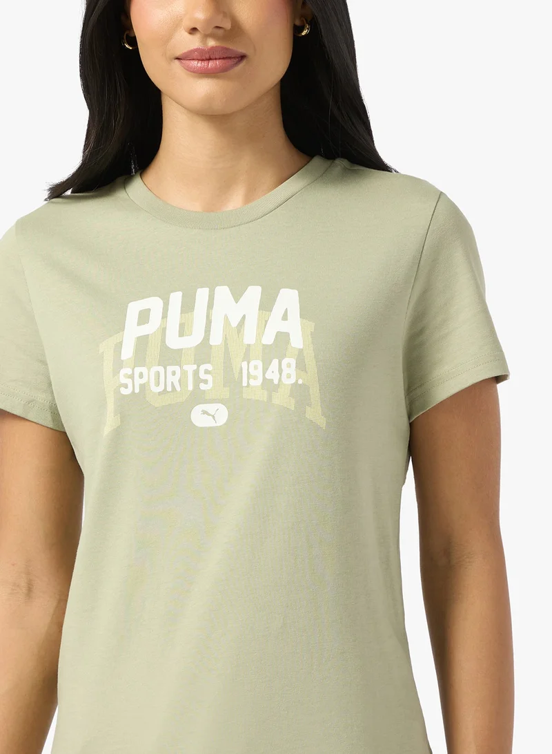 PUMA lux army Graphic Varsity T-Shirt for Women | Best Price UAE