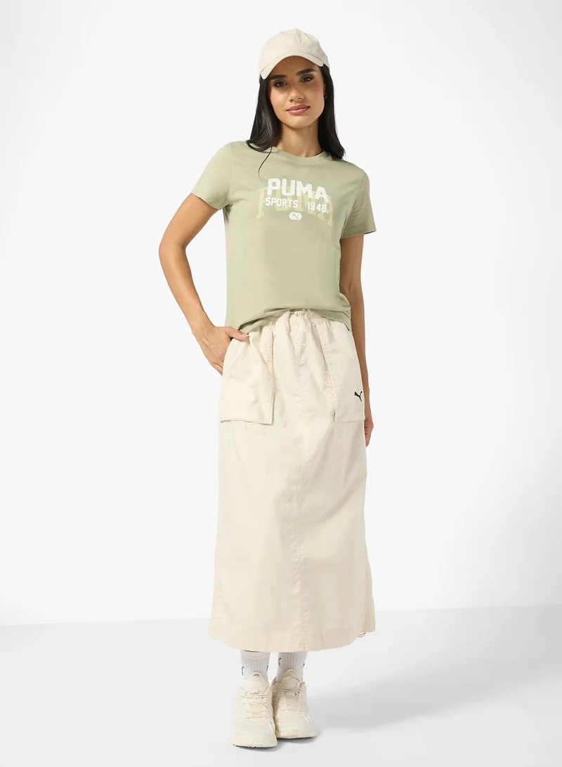 PUMA lux army Graphic Varsity T-Shirt for Women | Best Price UAE