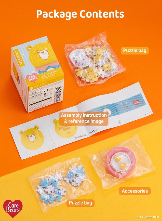PieceRelax Care Bears™ by PieceRelax 3D Puzzle Coin Bank - Birthday Bear - Office and Home Decoration Made By 84 Curved Plastic Puzzle Pieces, Unique Gifts for Puzzle Lovers [C1091] - Image 5