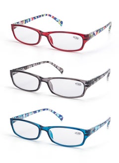 LANLANG LANLANG 3-Pack Blue Light Blocking Reading Glasses for Women with 3 fashion colors, Spring Hinge, Anti Eyestrain Anti UV including 0-4.0 diopters L-L010  - Image 1