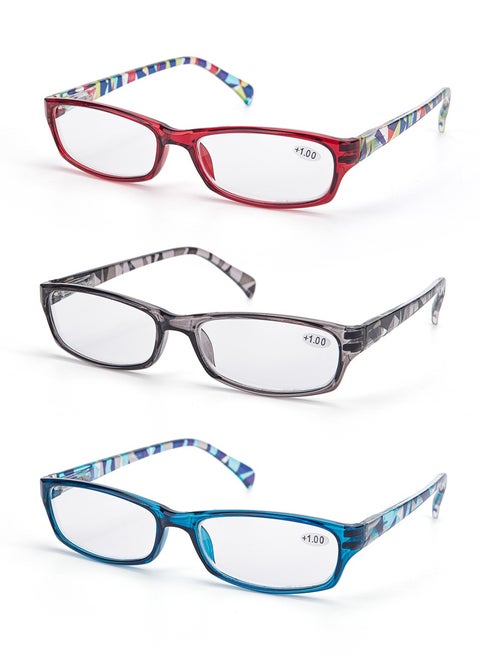 LANLANG 3-Pack Blue Light Blocking Reading Glasses for Women with 3 fashion colors, Spring Hinge, Anti Eyestrain Anti UV including 0-4.0 diopters L-L010
