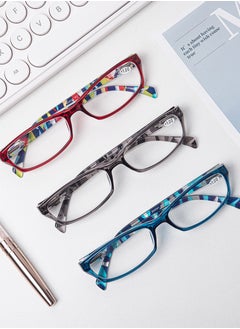 LANLANG LANLANG 3-Pack Blue Light Blocking Reading Glasses for Women with 3 fashion colors, Spring Hinge, Anti Eyestrain Anti UV including 0-4.0 diopters L-L010  - Image 2