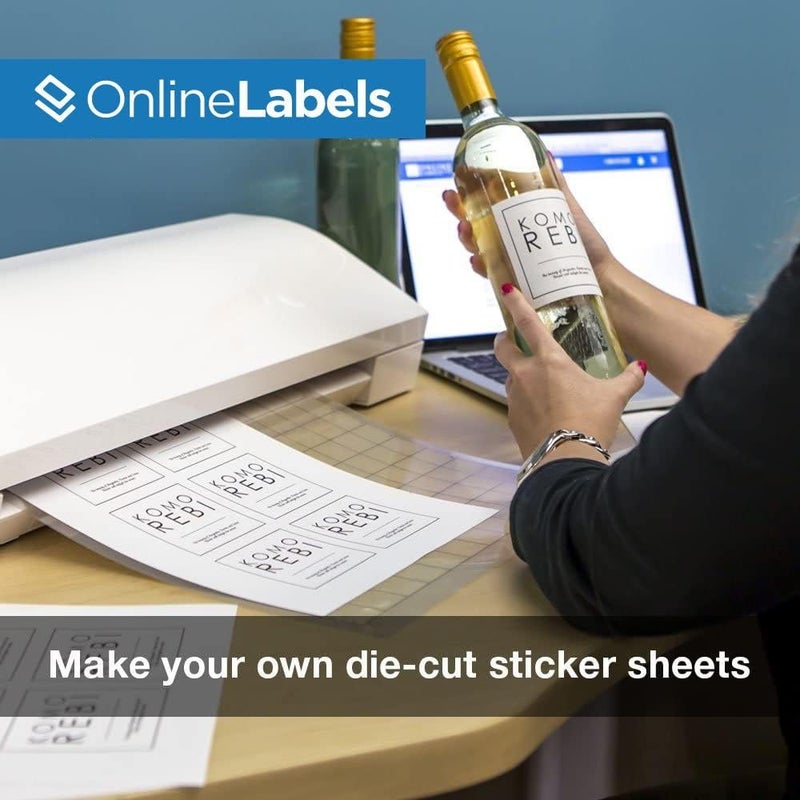 Online Labels Sticker Paper, 10 Sheets, White Matte, 8.5" x 11" Full Sheet Label, Works with Inkjet and Laser Printer, Compatible with Electronic Cutting Machines, OL177WX, OnlineLabels - Image 3