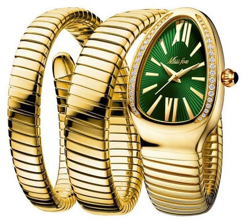 MISS FOX Triple Wrap Bracelet Watch Luxury Gold Snake  display picture 3