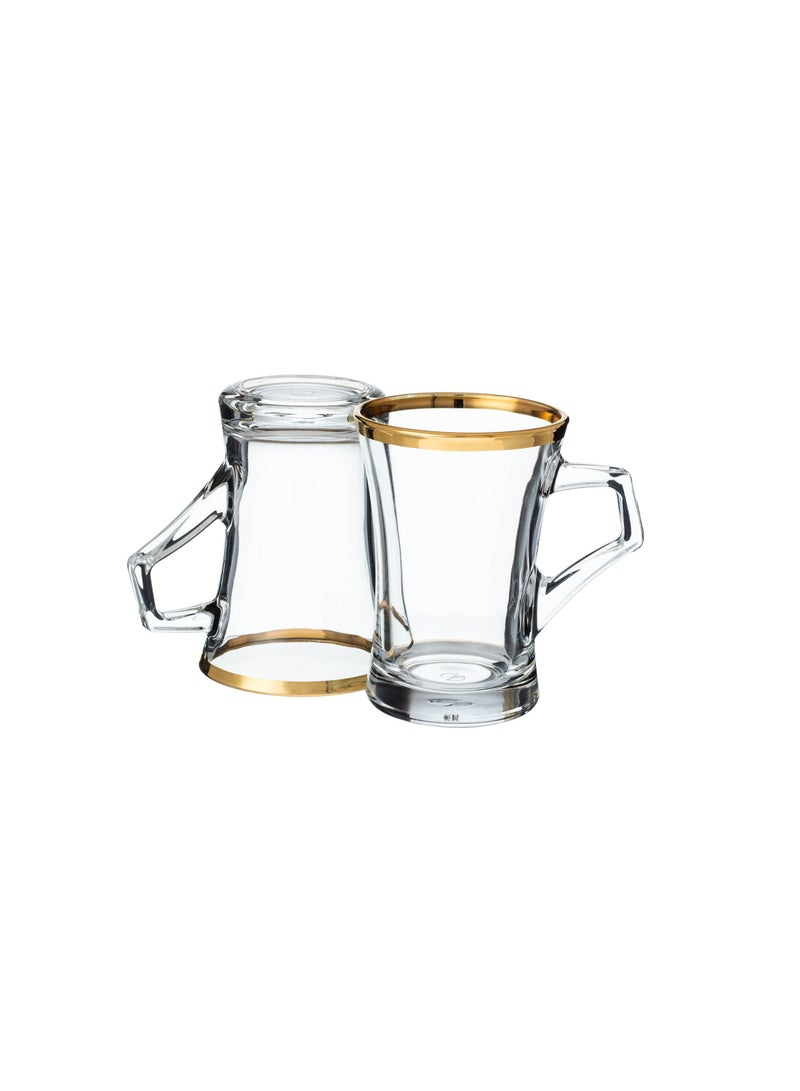 Pasabache A set of Turkish tea cups with a golden line, 6 pieces - Image 2