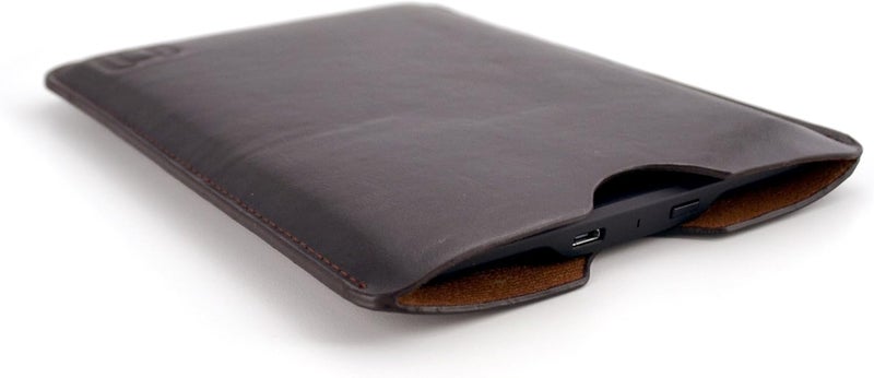 Dockem Executive Sleeve for Kindle Paperwhite, Kindle 6" E ink Display, Kindle Voyage; Slim, Simple, and Professional Case: Microfiber Felt Lined Basic Synthetic Leather Protective Cover [Dark Brown] - Image 3