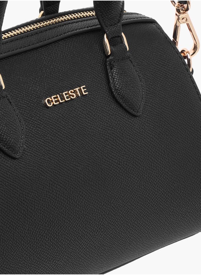 Celeste Women Textured Tote Bag with Double Handle and Detachable Strap  - Image 4