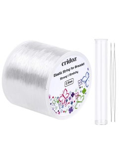 cridoz Stretchy String For Bracelets Cridoz 0.5Mm Clear Elastic String Stretch Cord Bracelet String With 2 Pcs Beading Needles For Seed Beads Pony Beads Bracelets And Jewelry Making  - Image 1