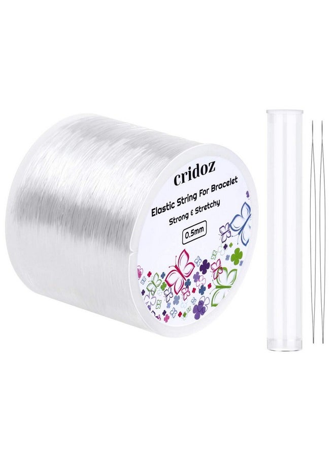 cridoz - Stretchy String For Bracelets Cridoz 0.5Mm Clear Elastic String Stretch Cord Bracelet String With 2 Pcs Beading Needles For Seed Beads Pony Beads Bracelets And Jewelry Making - Image 1