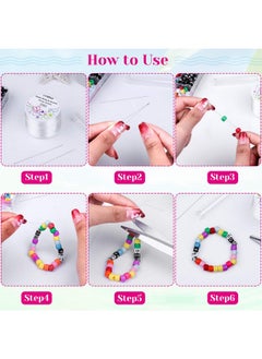 cridoz Stretchy String For Bracelets Cridoz 0.5Mm Clear Elastic String Stretch Cord Bracelet String With 2 Pcs Beading Needles For Seed Beads Pony Beads Bracelets And Jewelry Making  - Image 5