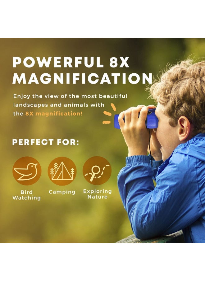 Promora Binoculars for Kids for Toddler - for Little Boys and Girls Extensive Set Incl. Magnifying Glass & Compass Powerful Magnification 8X21 3 to 12 Year Old Kids  - Image 4