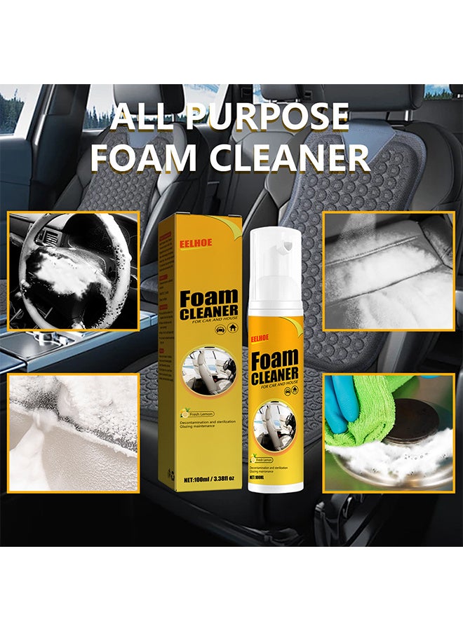 EELHOE Multi-Purpose Foam Cleaner, Car Interior Foam Cleaner, Car seat Stain Remover, Car Seat Upholstery Strong Stain Remover, Foam Cleaner, Car Interior Lemony Foam Cleaner, Strong Cleaner Cleaner Spray For Car, Interior, Kitchen 100ml - Image 5