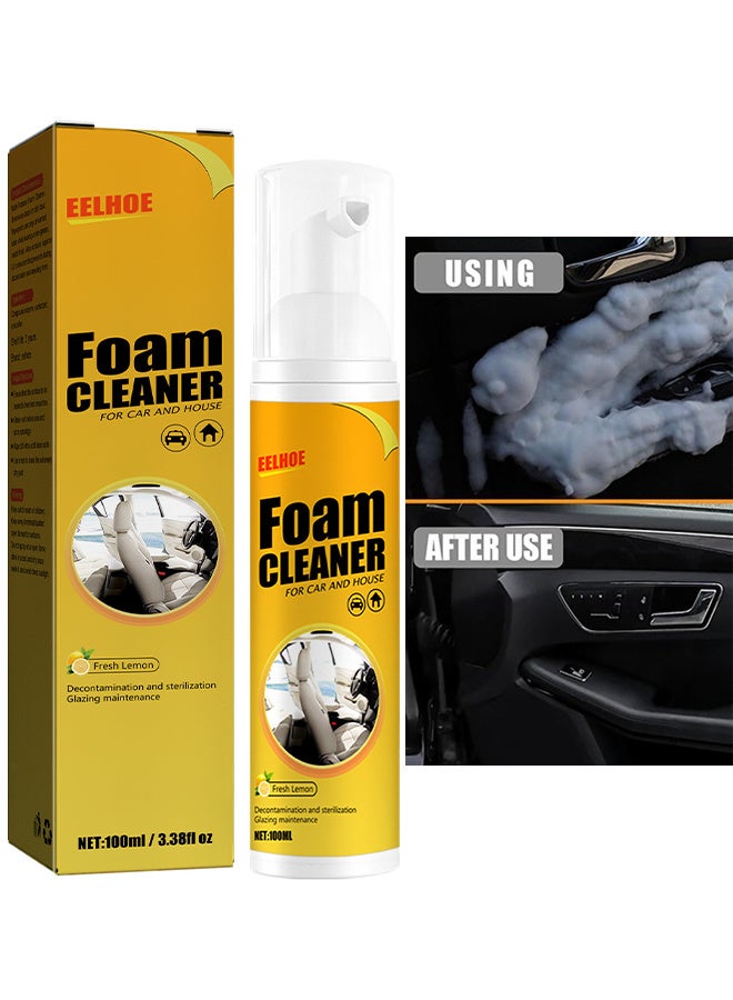 EELHOE Multi-Purpose Foam Cleaner, Car Interior Foam Cleaner, Car seat Stain Remover, Car Seat Upholstery Strong Stain Remover, Foam Cleaner, Car Interior Lemony Foam Cleaner, Strong Cleaner Cleaner Spray For Car, Interior, Kitchen 100ml - Image 1