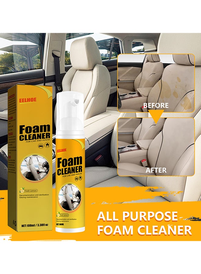 EELHOE Multi-Purpose Foam Cleaner, Car Interior Foam Cleaner, Car seat Stain Remover, Car Seat Upholstery Strong Stain Remover, Foam Cleaner, Car Interior Lemony Foam Cleaner, Strong Cleaner Cleaner Spray For Car, Interior, Kitchen 100ml - Image 2