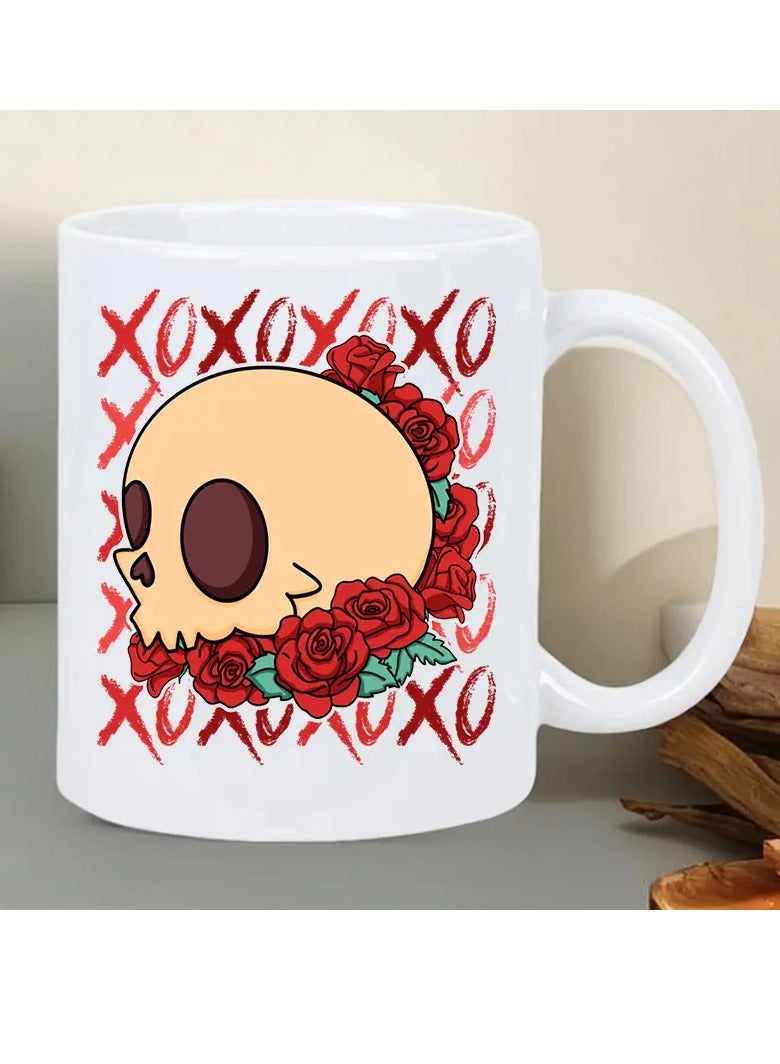 RYN®  Valentines xxoo Ceramic Coffee Mug - Insulated, Reusable,  Ideal for Coffee Enthusiasts, Suitable for Men & Women, White, Perfect for Coffee Lovers - Image 1