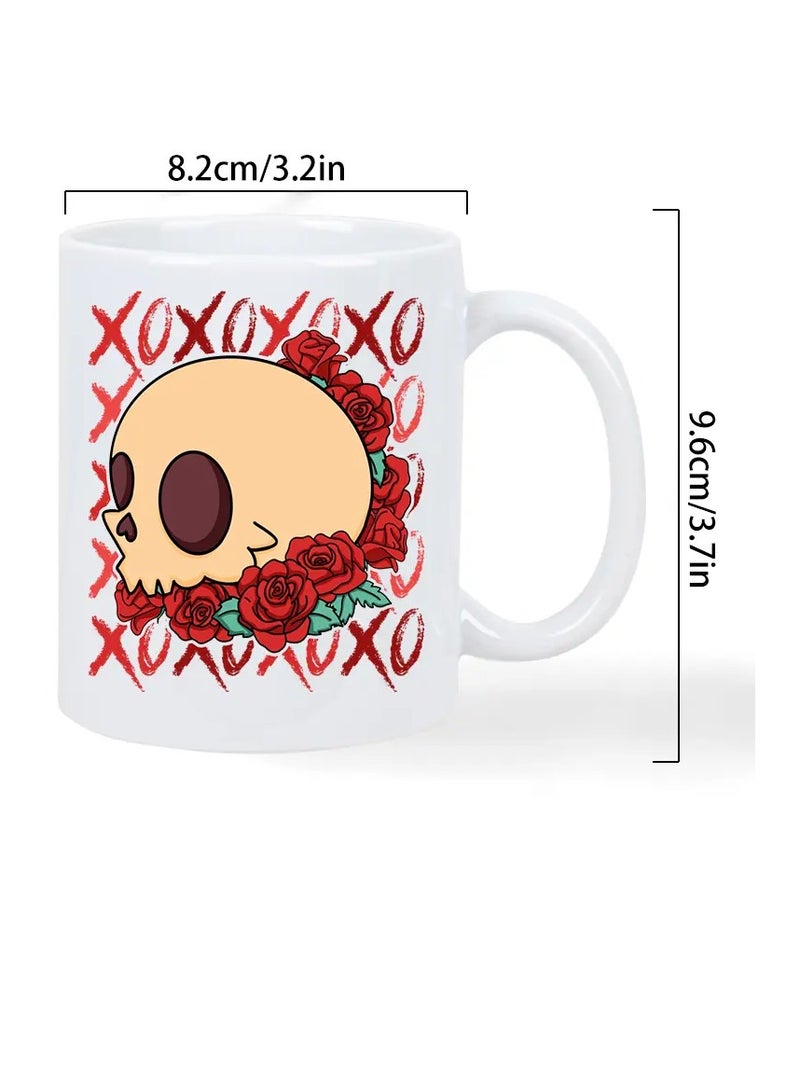 RYN®  Valentines xxoo Ceramic Coffee Mug - Insulated, Reusable,  Ideal for Coffee Enthusiasts, Suitable for Men & Women, White, Perfect for Coffee Lovers - Image 3