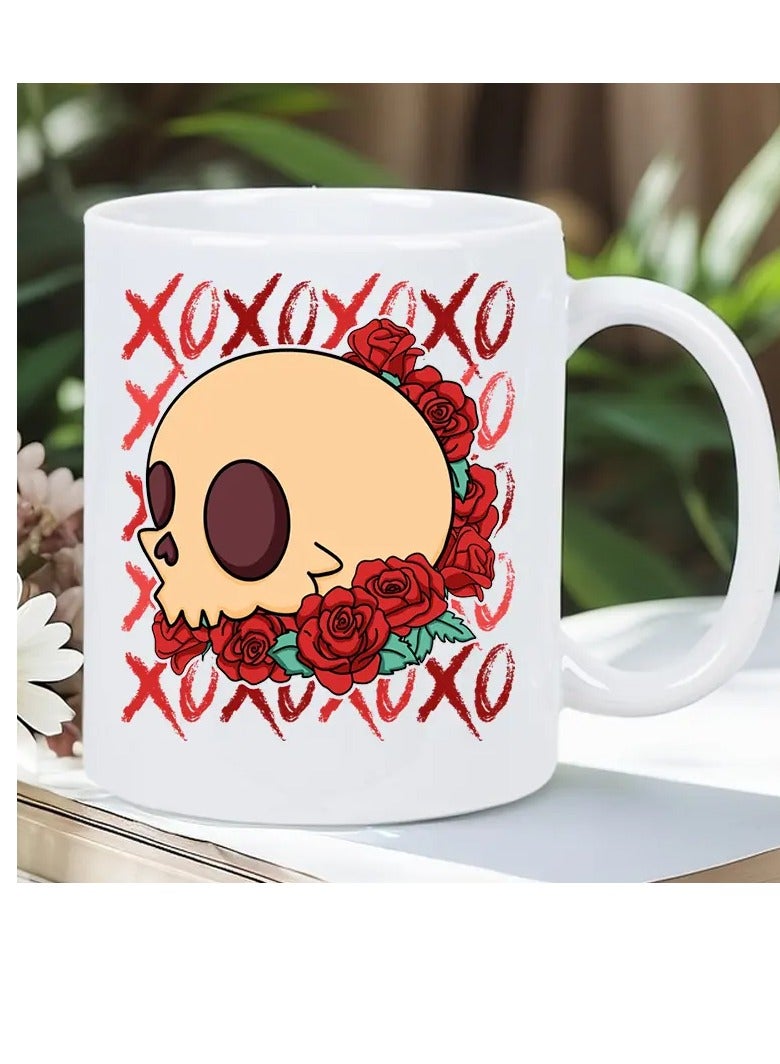 RYN®  Valentines xxoo Ceramic Coffee Mug - Insulated, Reusable,  Ideal for Coffee Enthusiasts, Suitable for Men & Women, White, Perfect for Coffee Lovers - Image 4