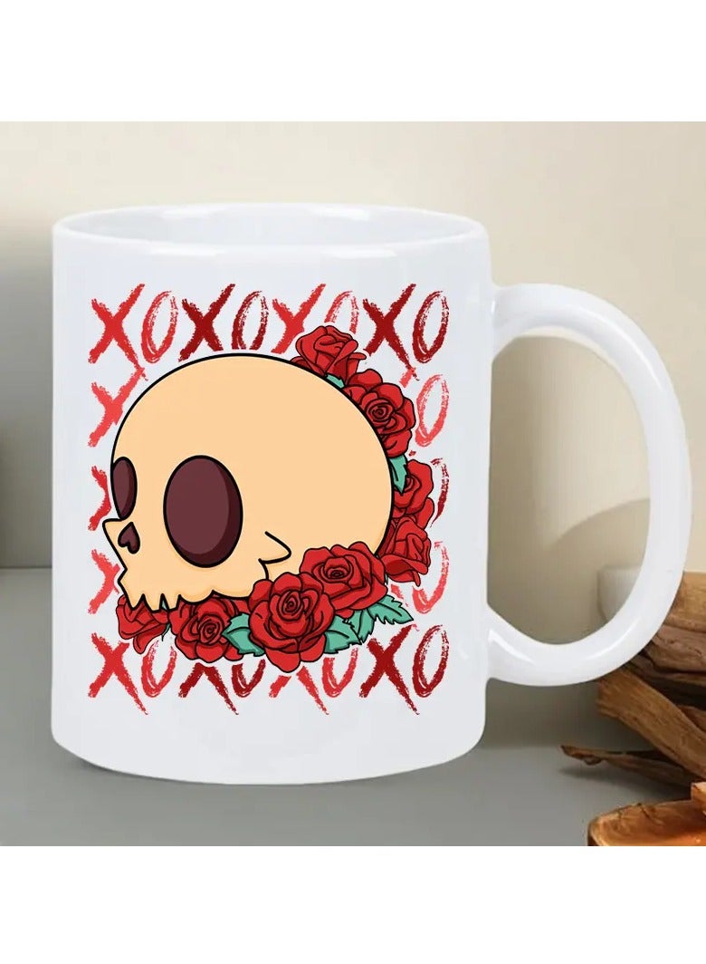 RYN®  Valentines xxoo Ceramic Coffee Mug - Insulated, Reusable,  Ideal for Coffee Enthusiasts, Suitable for Men & Women, White, Perfect for Coffee Lovers - Image 5