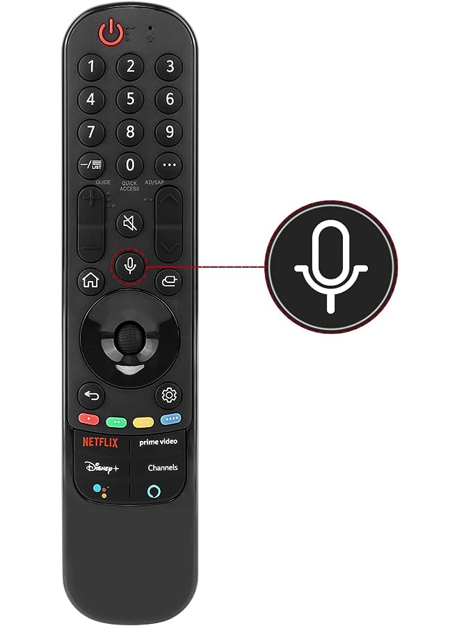 Chunghop جهاز التحكم عن بُعد السحري من LG، جهاز التحكم الصوتي CHUNGHOP فقط لتلفزيونات LG 2021 الذكية OLED QNED NanoCell مع 4 أزرار اختصار (بدون وظيفة NFC) - Image 1
