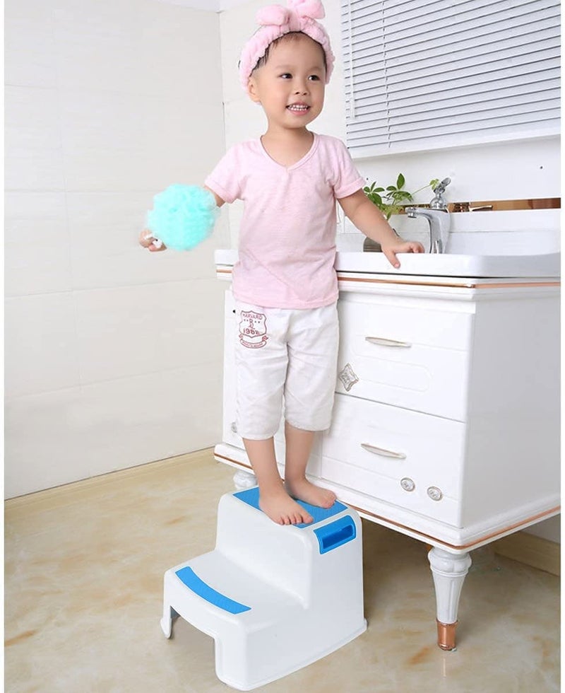 Arcanine Step Stool 2 Levels Robust Stool TwoTier Step Stool for Bathroom Sink and Toilet AntiTilt and NonSlip Safe for ToddlersSlip Resistant Soft Grip for Safety Stackable