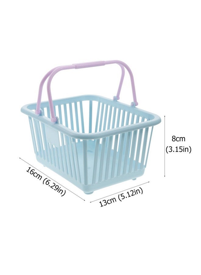 Toddmomy 3Pcs Sky-Blue Small Plastic Storage Baskets with Handles for Organizing Toys Groceries and More - Versatile Desktop Sundries Basket Set - Image 2