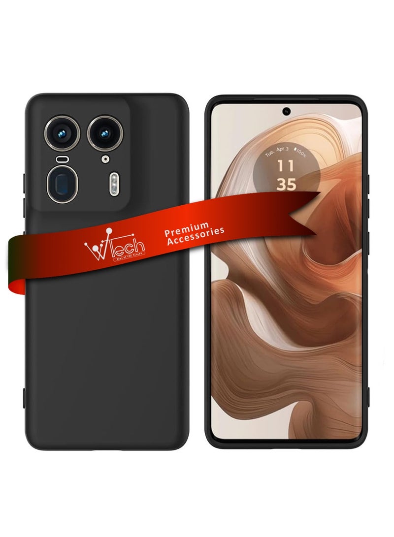 Wtech Motorola Edge 50 Ultra 5G 2024 Premium Soft Liquid Silicone Case Cover - Black - Image 1