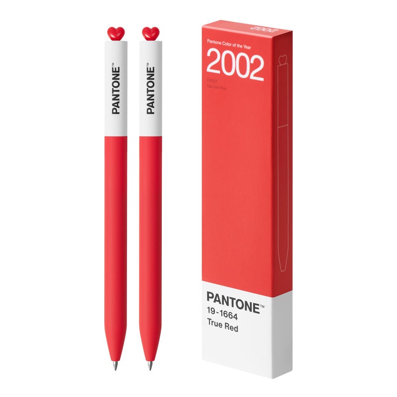 Kaco FIRST Gel Pens 2 Pieces with Black Ink, 0.5 mm Fine Point, Smooth Writing Experience, Aesthetic Cute Stationery for Journaling, Note Taking Pens (2002 True Red) - Image 1