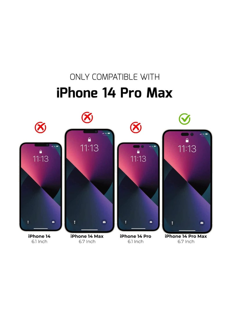 Rock Pow واقي شاشة كامل الخصوصية لهاتف iPhone 14 Pro Max مع زجاج مقوى بصلابة 9H مضاد للتجسس ذاتي اللصق مضاد للخدش خالٍ من الفقاعات ومضاد لبصمات الأصابع مقاس 6.7 بوصة - Image 2