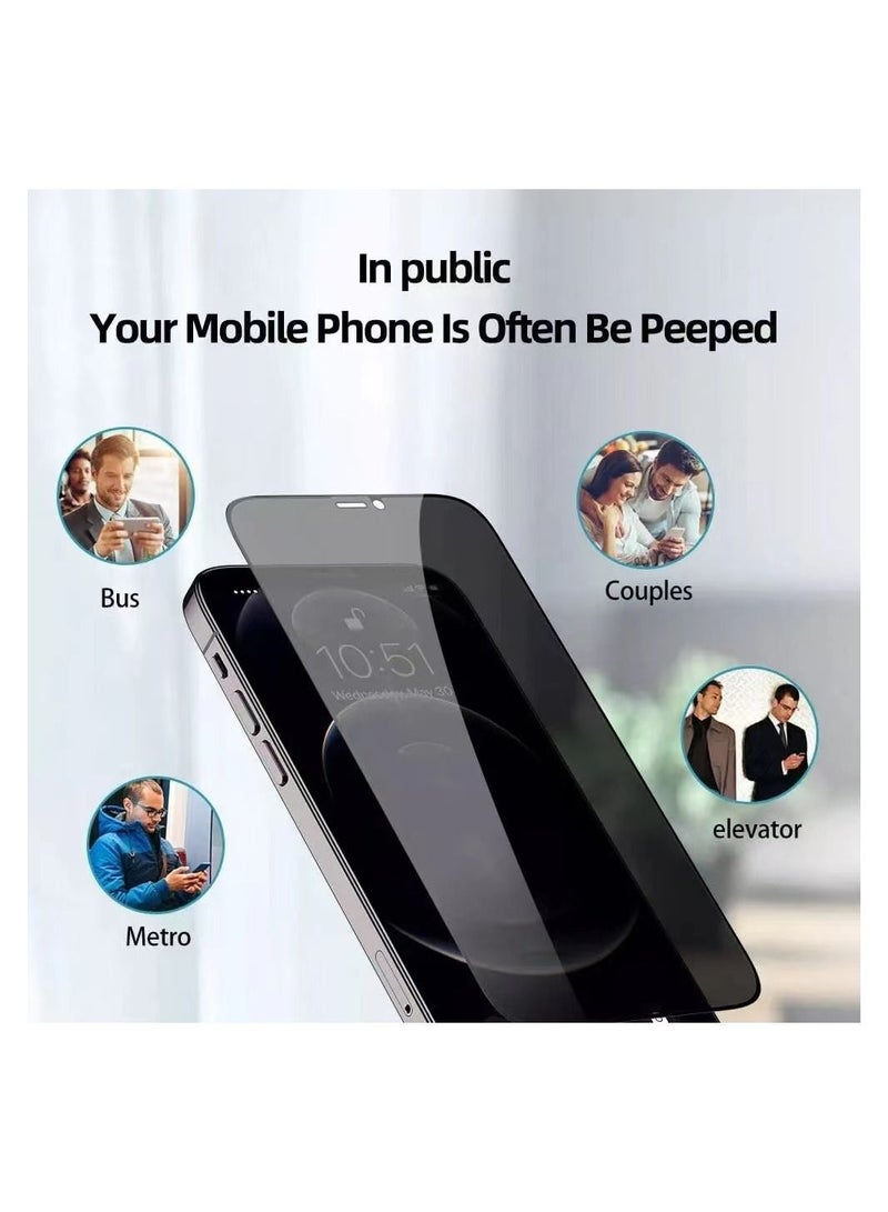 Rock Pow واقي شاشة كامل الخصوصية لهاتف iPhone 14 Pro Max مع زجاج مقوى بصلابة 9H مضاد للتجسس ذاتي اللصق مضاد للخدش خالٍ من الفقاعات ومضاد لبصمات الأصابع مقاس 6.7 بوصة - Image 4