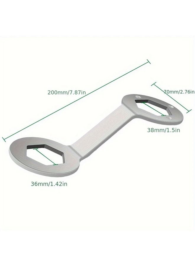 مفتاح غسالة بنهايتين أسود طويل الأكمام 36-38 مم، أداة يدوية لفك صامولة الغسالة الداخلية وإزالة البراغي - Image 4