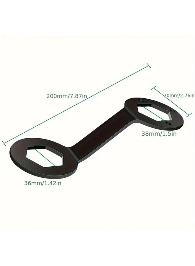 مفتاح غسالة بنهايتين أسود طويل الأكمام 36-38 مم، أداة يدوية لفك صامولة الغسالة الداخلية وإزالة البراغي - Image 1