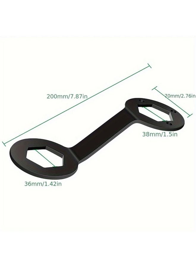 مفتاح غسالة بنهايتين أسود طويل الأكمام 36-38 مم، أداة يدوية لفك صامولة الغسالة الداخلية وإزالة البراغي - Image 5