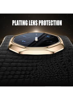 إيروريكس جراب جلدي أصلي لهاتف Huawei Mate Xt فاخر بنمط تمساح مطلي بالكهرباء مع غطاء ذكي شامل للهاتف المحمول رفيع للغاية ومضاد للسقوط، أسود  - Image 4