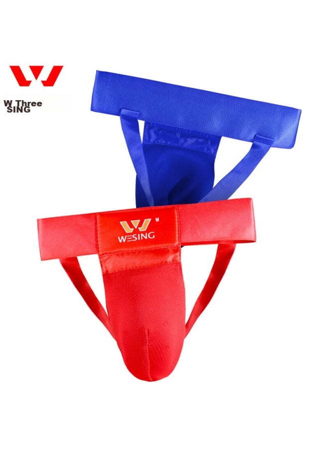 Nine Day Mountain Jiurishan Boxing Groin Guard, Sanda Fighting Taekwondo Training Equipment, Adult And Children's Protective Gear, Blue, XL - Image 2