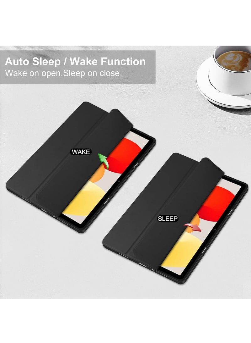 روك بو حافظة لهاتف Xiaomi Redmi Pad SE مقاس 11.0 بوصة إصدار 2023 حافظة فوليو ذكية رفيعة مزودة بحامل للنوم/الاستيقاظ التلقائي مع فتحة قلم رصاص وغطاء خلفي شفاف شفاف - Image 4