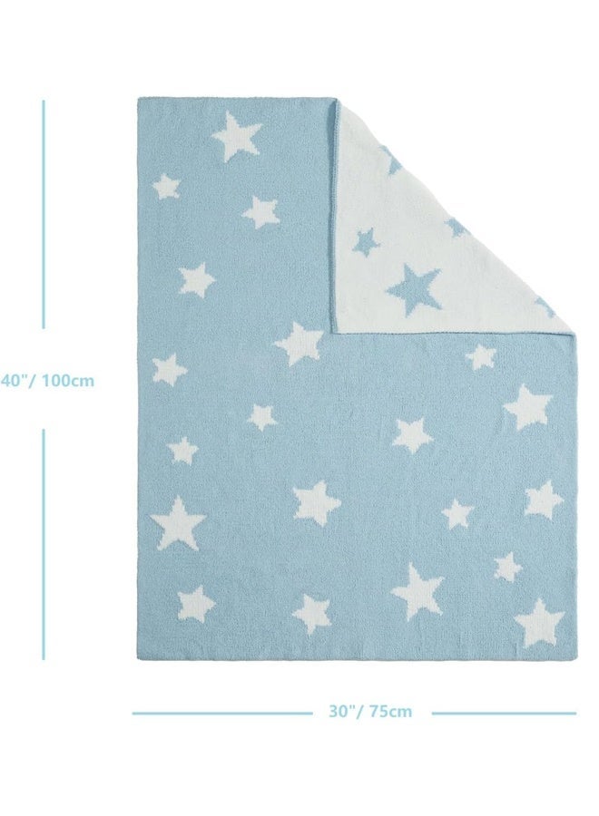 76x102CM Cozy Soft Chenille Flannel Baby Blanket, Embroidered Warm Fleece Newborn Blanket with Free Gift Bag, Baby Shower Gift for Boys Girls, Infant Nursery Essentials, Multiuse for Stroller Tummy Time Pet - Image 2