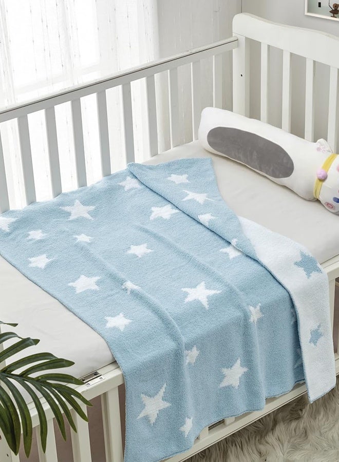 76x102CM Cozy Soft Chenille Flannel Baby Blanket, Embroidered Warm Fleece Newborn Blanket with Free Gift Bag, Baby Shower Gift for Boys Girls, Infant Nursery Essentials, Multiuse for Stroller Tummy Time Pet - Image 3