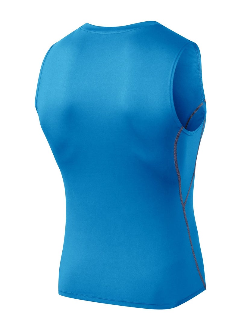Loquat Men Quick Dry Breathable Elastic T-Shirt Blue  - Image 2