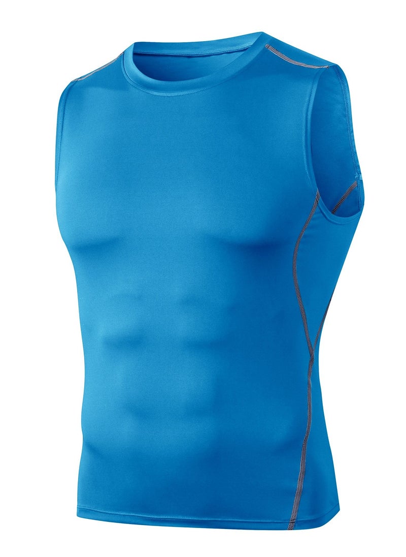 Loquat Men Quick Dry Breathable Elastic T-Shirt Blue  - Image 1