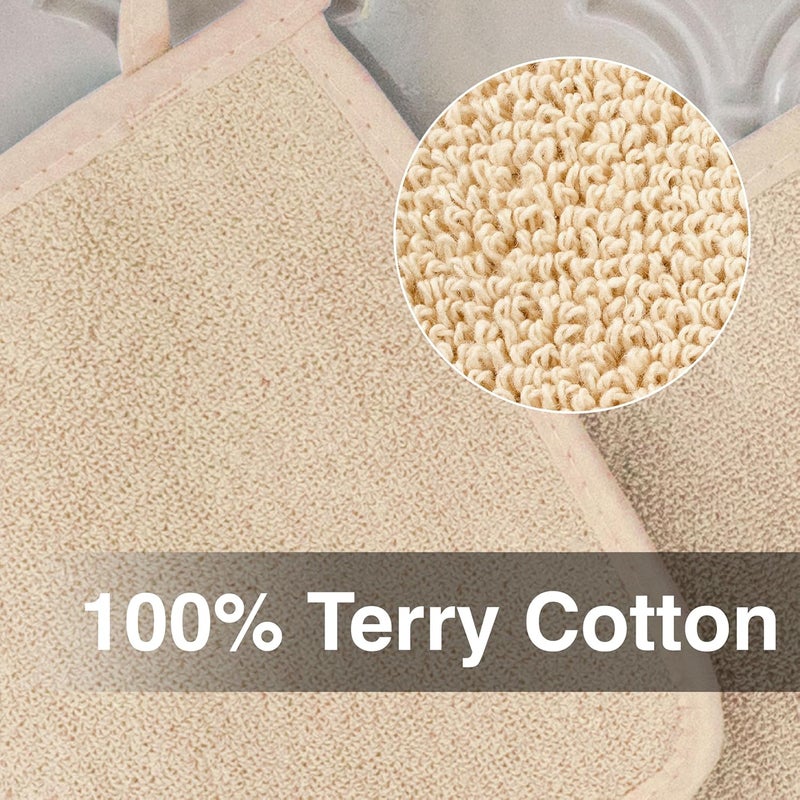 Ritz Terry Potholder & Hot Pad: Unparalleled Heat Resistant, Durable 100% Cotton – Ergonomically Designed for Optimal Grip – Easy-Care Machine Washable, Perfect for Your Kitchen – Latte, 2-Pk - Image 2