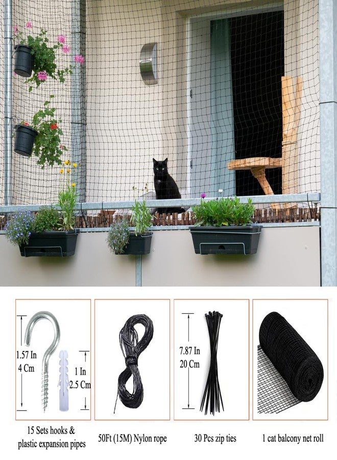 Vocray 10x26 ft Cat Netting Balcony, No Steel Wire, Anti-Fall Safety Net for Cats – Pet Balcony Screen, Catio Netting, Cat Fence Barrier for Apartment Balconies, Windows, Stair, Decks, Patios - Image 3
