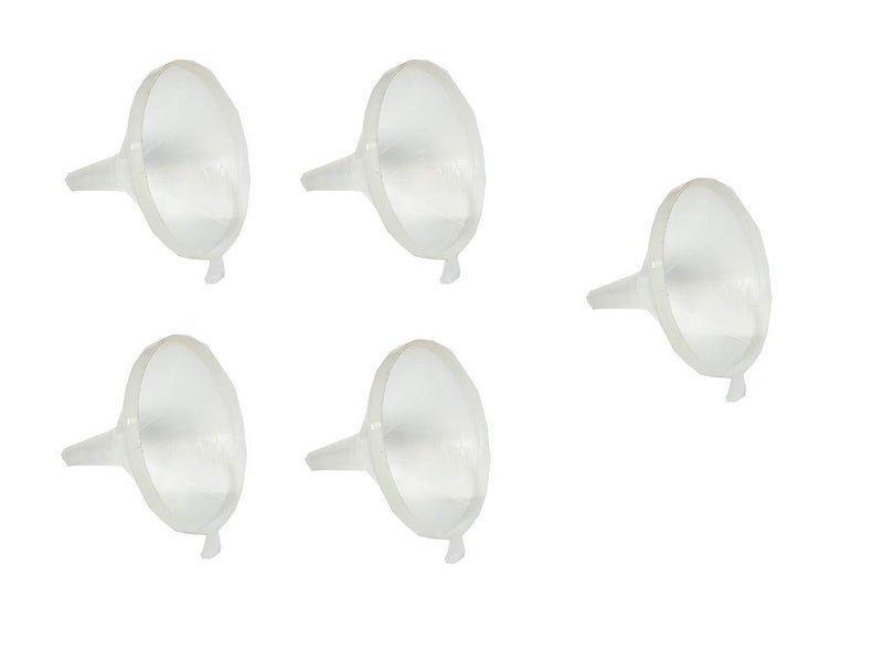advancedestore Plastic Funnel for Liquid Spices Powder Lotion Oils Transparent Funnel 6 NO Pack of5 - Image 1