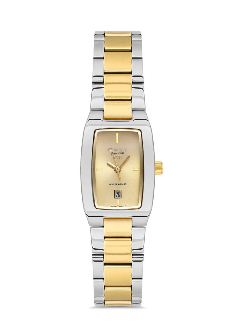 OMAX Omax Women's Luxury Wristwatch, Watches for Women, Stainless Watches, Gold Stainless Band, Square Dial, Waterproof Watch, 1 Year Warranty  - Image 1