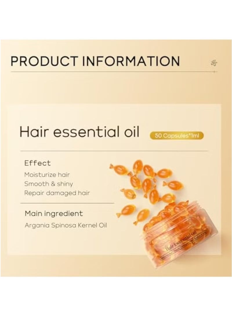 QUIYUM 50PCS Hair Oil Serum, Hair Care Oil, Hair Strengthening Oil, Anti-Frizz Hair Serum Oil, Enhance Shine, Hair Serum for Dry, Damaged Hair - Image 2